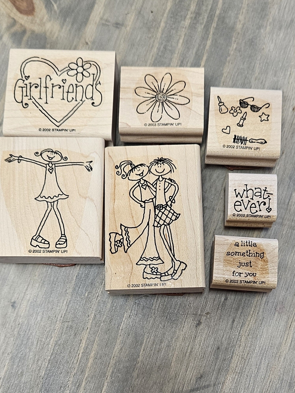 Stampin' Up! Wooden Rubber Stamp Set - "Girlfriends"